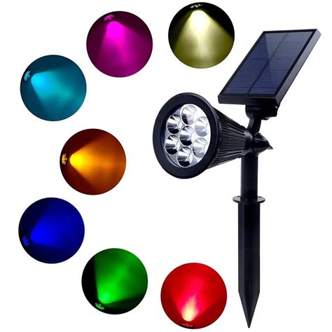 3pcs Solar Powered LED Pathway Lights ,7 LED Lawn SpotLight Color ...