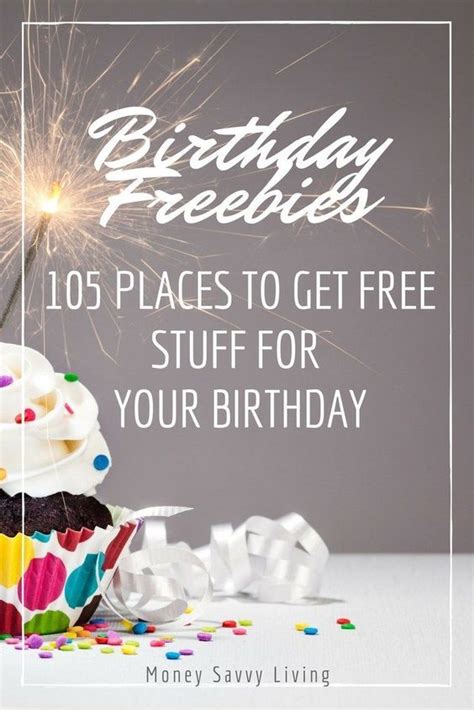 A Cupcake With Sprinkles On It And The Words Birthday Freebies 101