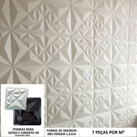 Forma 3d Gesso Diamantada 38x38cm ABS Virgem 1 5mm Molde Para Gesso E