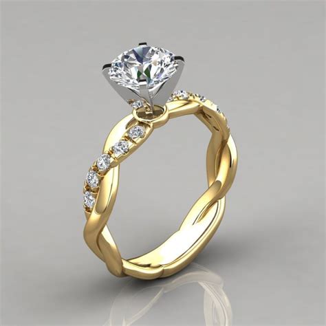 Twist Round Cut Moissanite Engagement Ring Forever Moissanite