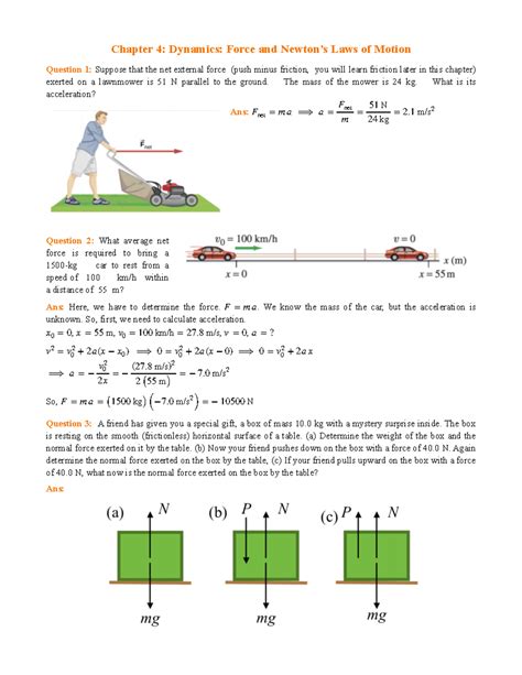 Ch Sol Chapter Homework Problems Chapter Dynamics Force And