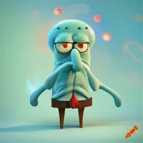 Fan art of squidward as a wizard on Craiyon