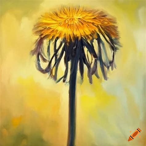 Oil Painting Of A Dandelion