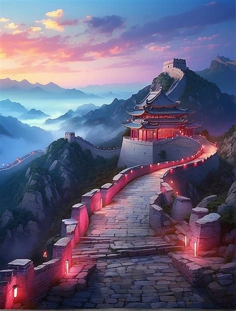 Premium Ai Image Envision The Great Wall Of China Transformed Into A