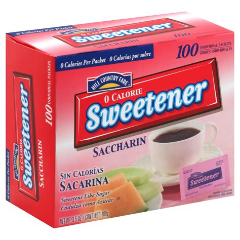 Hill Country Fare 0 Calorie Saccharin Sweetener Packets Shop Sugar