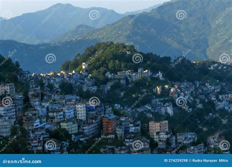 Cityscape Of Gangtok Sikkim India First Light Of Sun At Early