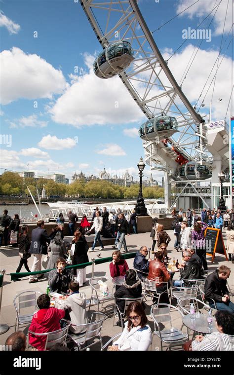 England London South Bank The London Eye Millennium Wheel Stock