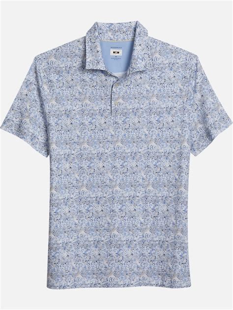 Joseph Abboud Modern Fit Tapestry Print Polo Polo Shirts Mens