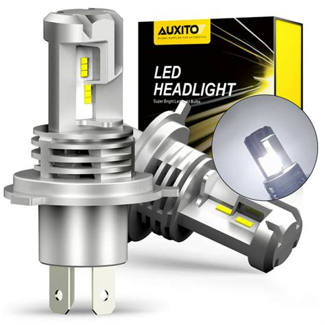 Auxito H4 9003 Hb2 Led Headlight Bulbs 12000lm Per Set 6500k Xenon White For High And Low Beam