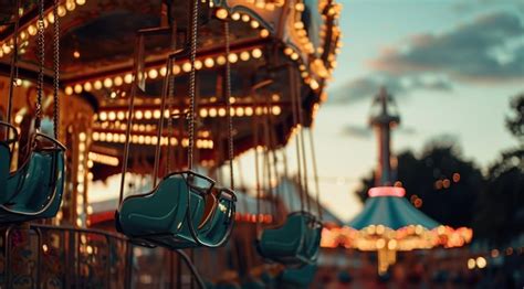 Premium Photo | An amusement park with various colorful fair rides