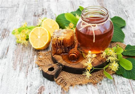 Honey and linden flowers stock photo. Image of herbal - 113202650