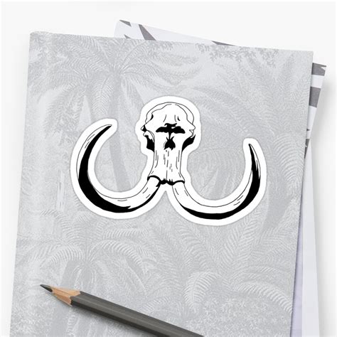 "Mastodon Skull 2 - Pen and Ink" Sticker by Snockard | Redbubble