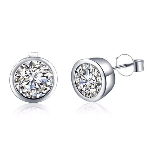 Pure 925 Sterling Silver Earrings 0 8ct Cubic Zircon Star Stud Earring