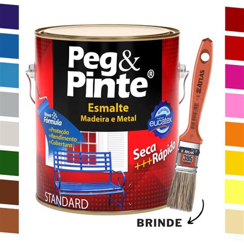 Tinta Esmalte Peg E Pinte Para Ferro E Metal Ml Pincel Eucatex