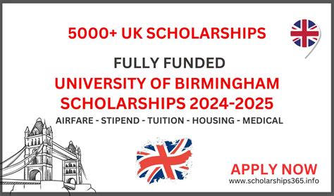 University of Birmingham UK Scholarships 2024-2025 | Fully Funded