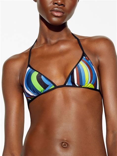 Pucci Iride Print Triangle Bikini Top Farfetch