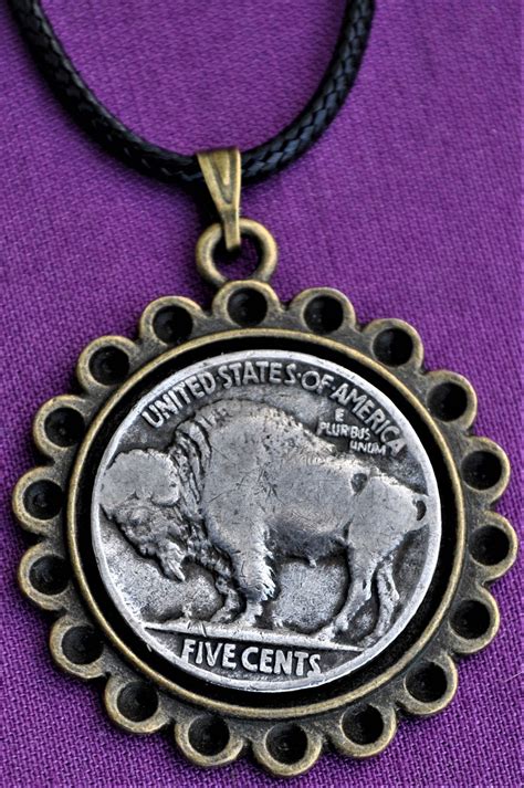 Vintage Buffalo Head Nickel Coin Pendant Necklace - Etsy