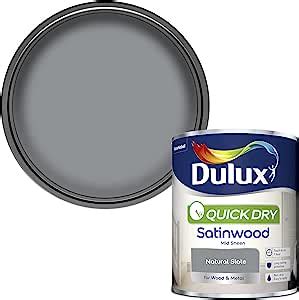 Dulux 5358152 Quick Dry Satinwood Paint Natural Slate 750 Ml Amazon