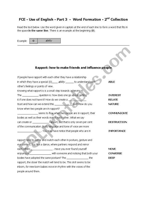 FCE Use Of English Part ESL Worksheet By Yolipandi 48 OFF