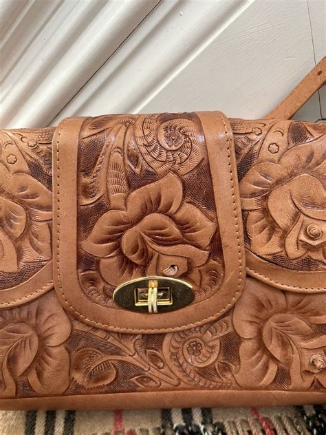 Handbag Tooled Leather Mexican Bag Gem