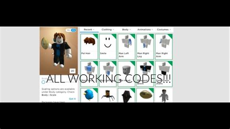 All Codes On Roblox Working Youtube