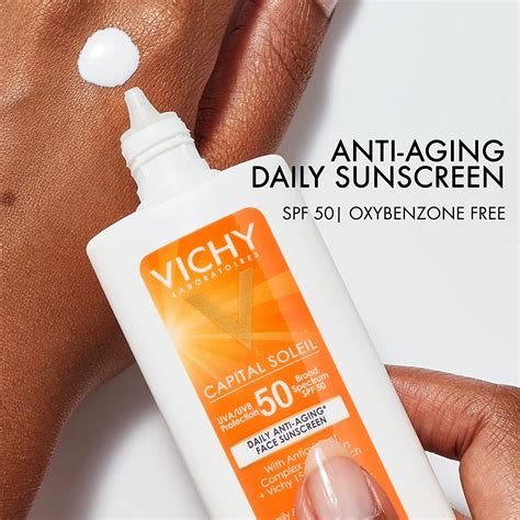 Vichy Capital Soleil Face Sunscreen Spf 50 Anti Aging Sunblock With