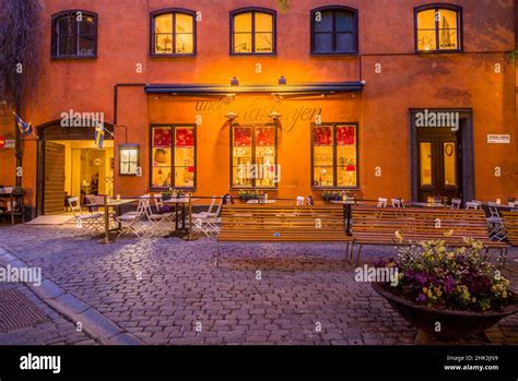 Sweden, Stockholm, Gamla Stan, Old Town, old town restaurant, evening, exterior Stock Photo - Alamy