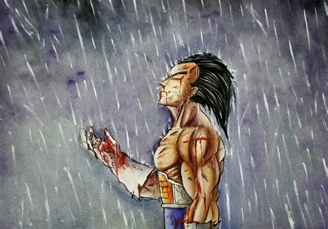 Vegeta Watercolor Painting Rain Dragonballz Amino