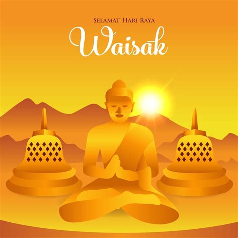 Premium Vector Selamat Hari Raya Waisak Translation Happy Vesak Day