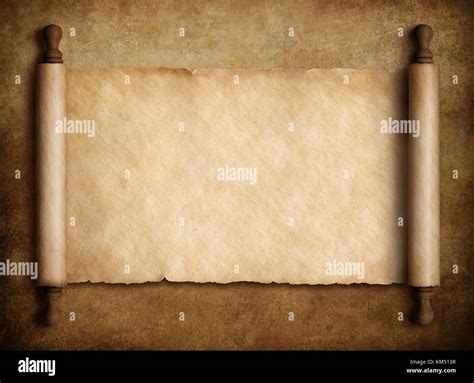 scroll parchment over old paper background 3d illustration Stock Photo ...