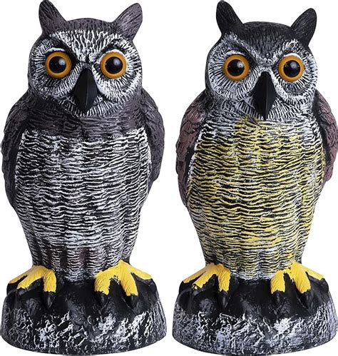 Galashield Owl Decoy Plastic Owls To Scare Birds Away Owl Statue