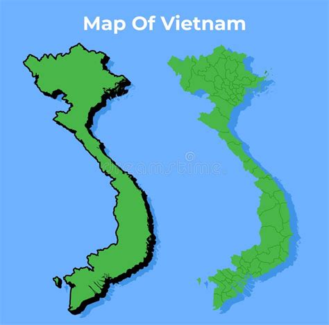 Ilustra O Plana Do Conjunto De Mapas De Vietname De Vetor Ilustra O