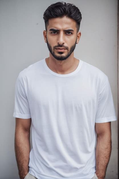 Premium Photo Arab Man Model Wearing White Tshirt Oversized Tshirt