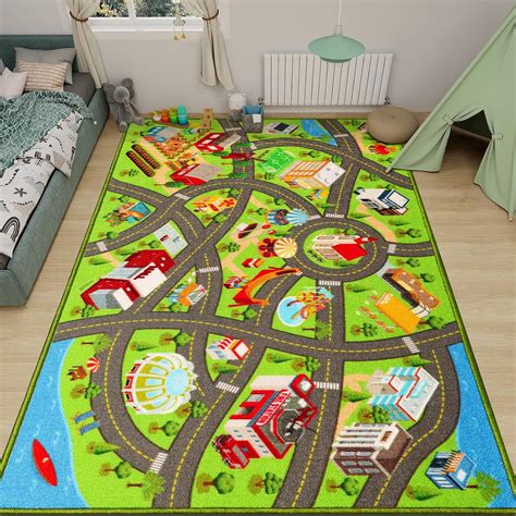 amazoncom akasisrug kids rugs traffic road carpet  car city map