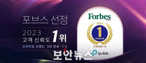 티피링크 포브스 선정 ‘2023 고객신뢰도 1위 브랜드상 3년 연속 수상