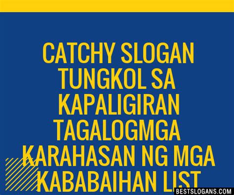 100+ Catchy Tungkol Sa Kapaligiran Tagalogmga Karahasan Ng Mga ...