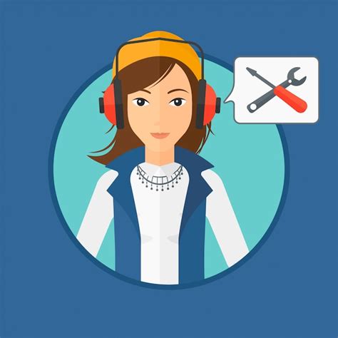 female technical operator vectors illustrations