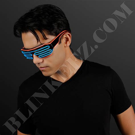 Red Blue El Wire Led Glasses Light Up Shades Flashing Rave Festival