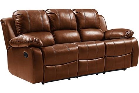 Valencia Tan Leather 3 Seater Recliner Sofa Furnitureinstore