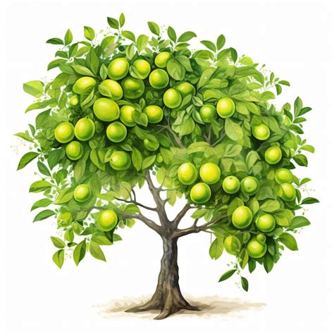 Premium Photo Lime Tree Clipart Isolated On White Background