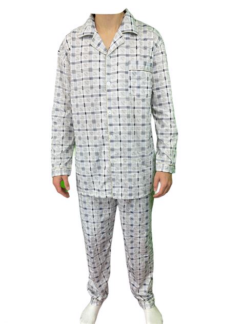 Mens Cotton Pajamas Pyjamas Pjs Long Sleeve Shirt Tops Pants Set Sleepwear Ebay