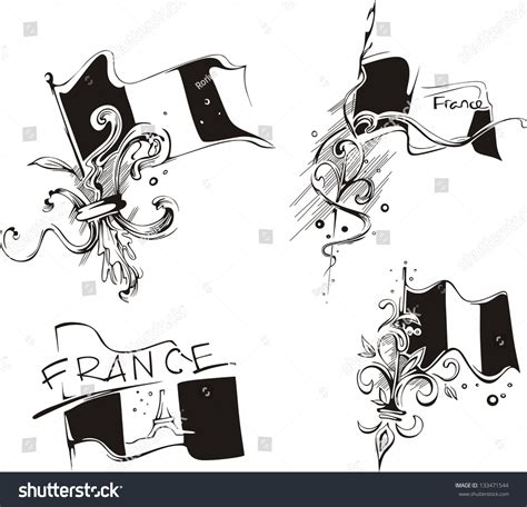 French Flag Clip Art Black And White