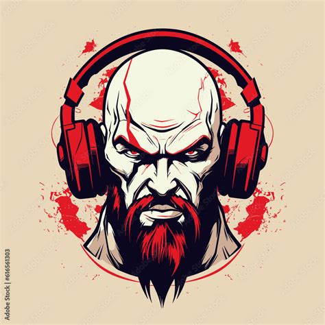 kratos with headphones Stock Vector | Adobe Stock