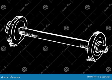 Hand Draw Sketch of Barbell Stock Vector - Illustration of hand ...