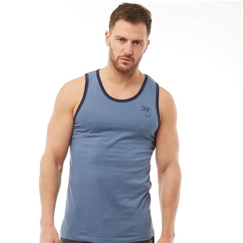 Buy Kangaroo Poo Mens Vest With Chest Print Indigo Navy