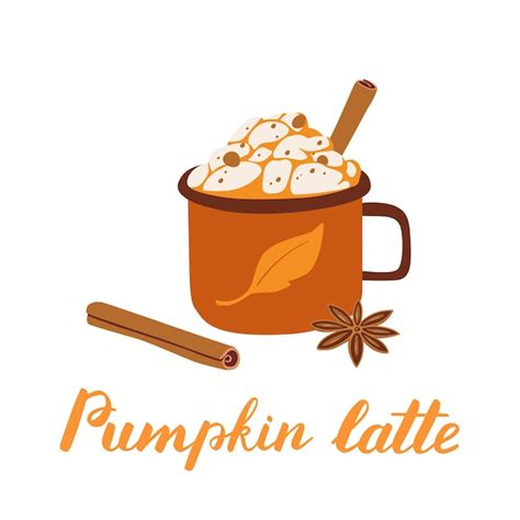 Premium Vector | Pumpkin spice latte in cozy mug