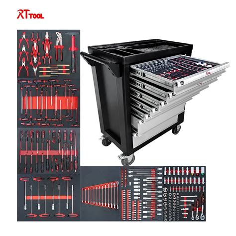 Rt Tool Trolley Cabinet For Storage Pcs Auto Tools Set