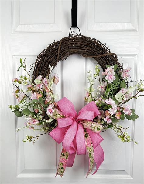 New Spring Blossom Grapevine Wreath Favorite Spring Wreath Etsy Diy