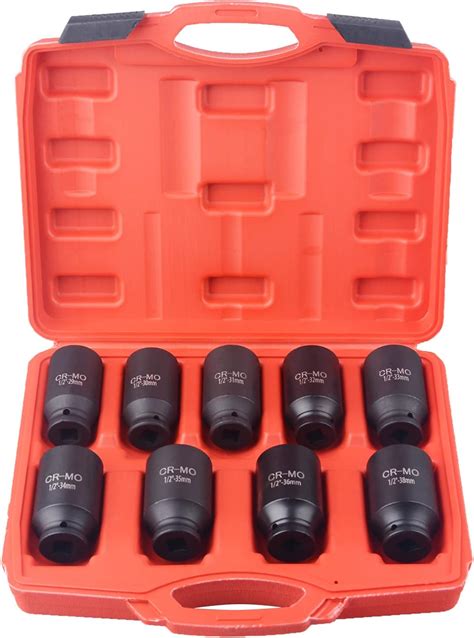 Trintion 10Pcs Impact Socket Set 1 Inch Metric Large Socket Set 22mm To