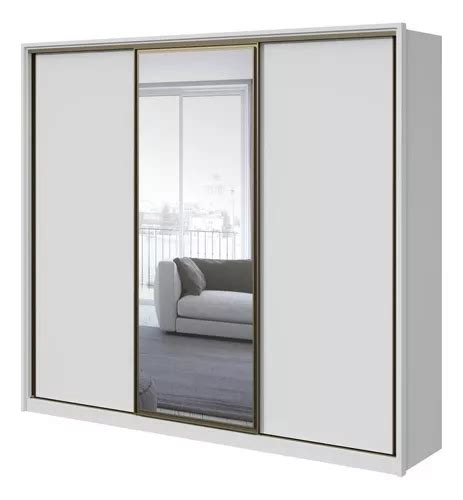 Ropero Lopas Glass 45355 228 8 Color Blanco De Mdf Con 3 Puertas